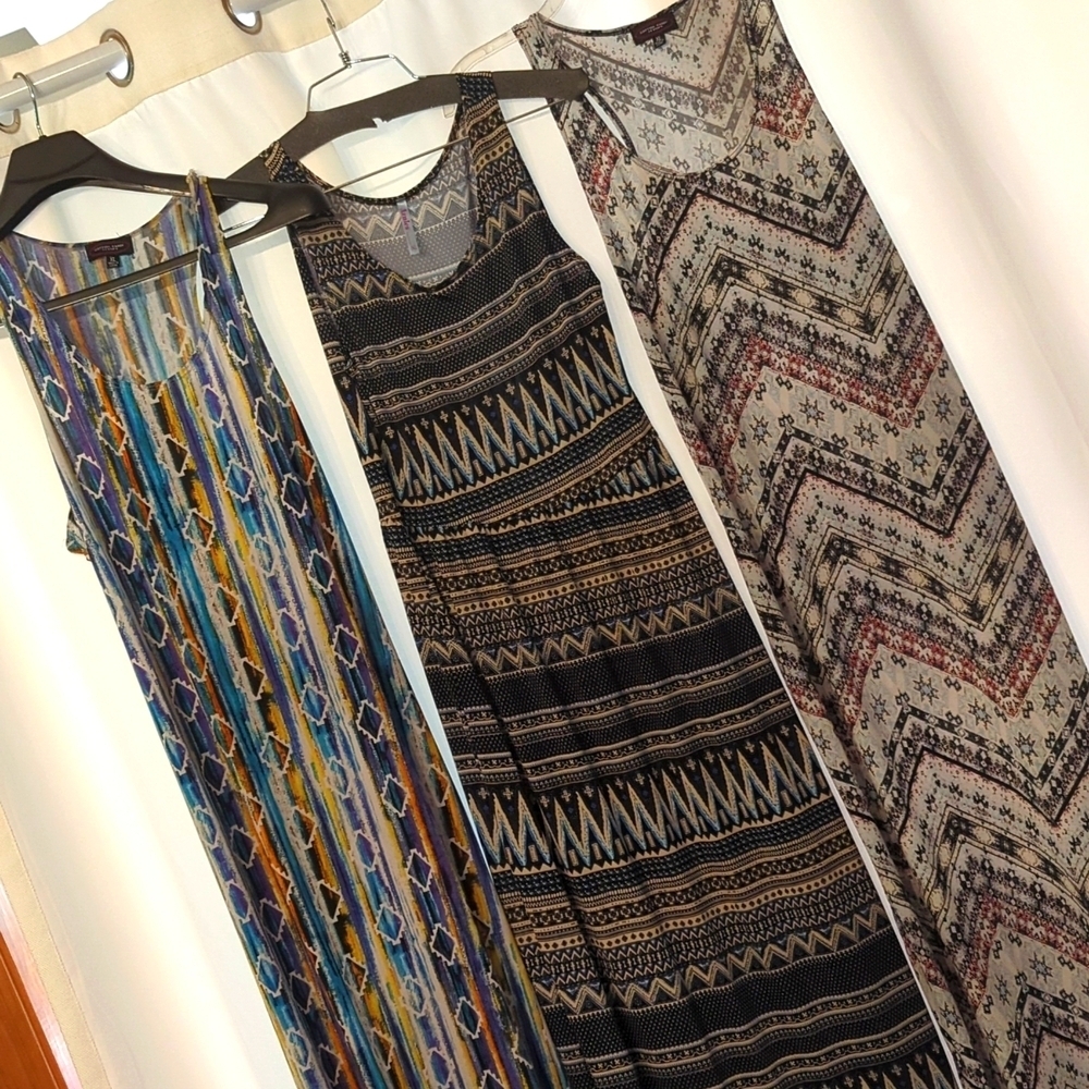 Three maxi dresses